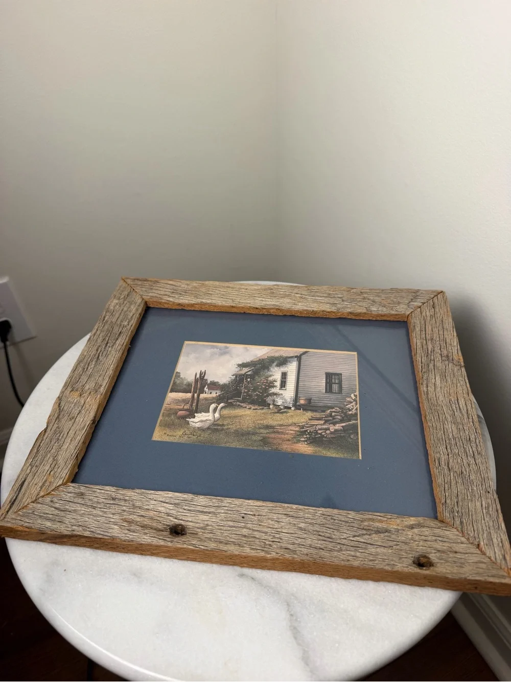 Vintage 1985 Burton Dye Geese Farmhouse Print